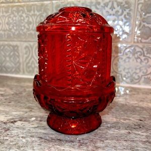 Indiana Glass Stars and Bars Fairy Lamp